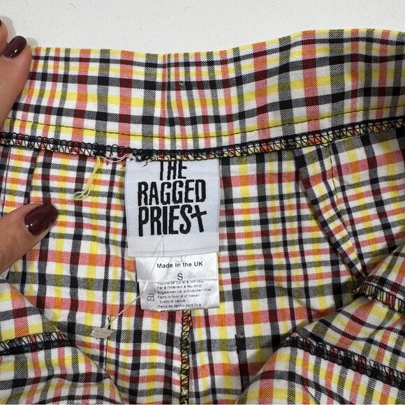 The Ragged Priest High Rise Checked Wide Pants S Chain Punk Grunge Streetwear UK - Picture 5 of 14